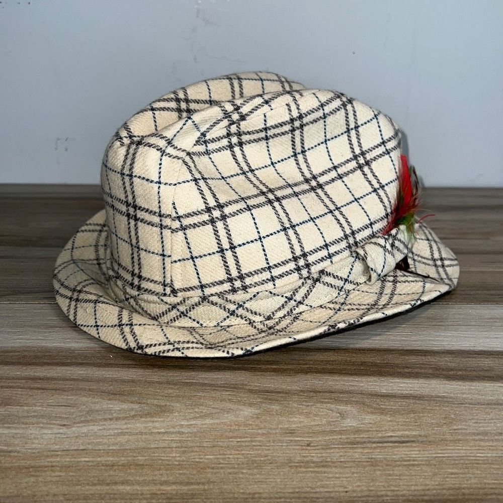 Vintage Dunlap of New York Multicolor Wool Feather Fedora Hat Size 7 1/4